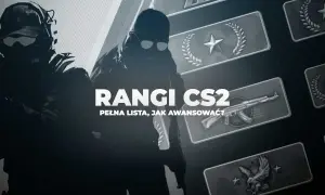 Rangi CS2: pełna lista i wskazówki, jak awansować. Ikony rang z gry Counter-Strike 2 na tle postaci graczy.