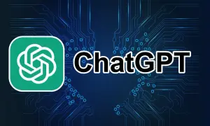 Logo ChatGPT na tle obwodów drukowanych. Możliwość korzystania z ChatGPT bez logowania otwiera nowe możliwości.