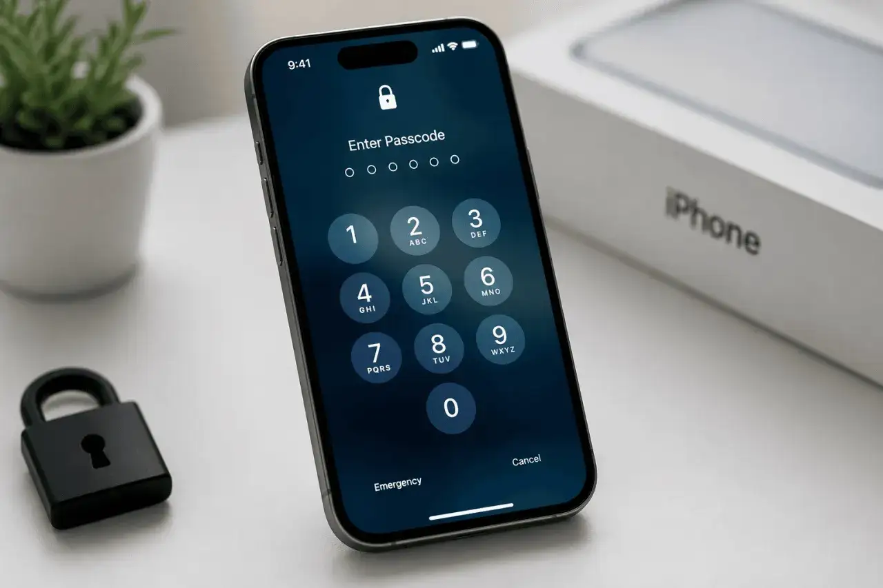 Ekran blokady iPhone'a z klawiaturą numeryczną. Dowiedz się, jak odblokować telefon bez utraty danych.