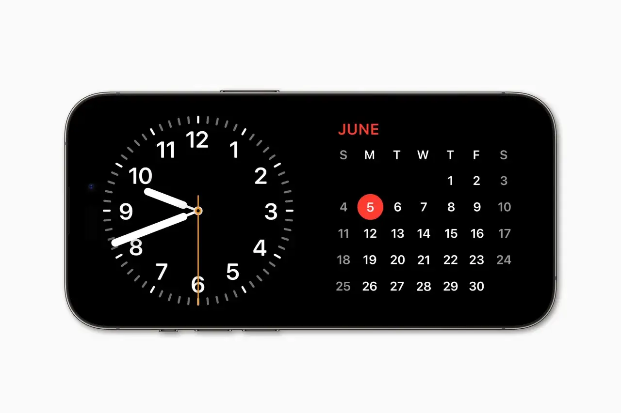 Zegar na ekranie telefonu pokazuje godzinę 9:45. Obok kalendarz na czerwiec. Dowiedz się, jak przywrócić zegar na ekranie telefonu.