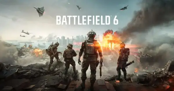 Żołnierze na tle płonącego miasta i samolotów. Sprawdź, czy Twój sprzęt spełnia battlefield 6 wymagania, by dołączyć do akcji.